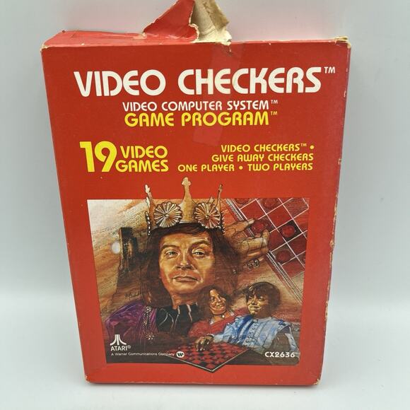 Atari 2600 Video Checkers 19 Games CX2636 with Box and Manual Vintage Video Game - Picture 6 of 10